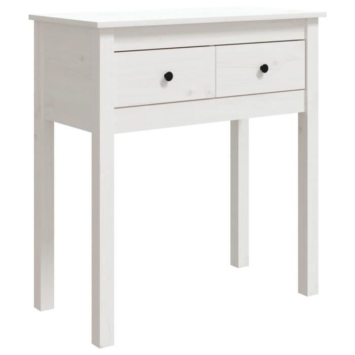VidaXL Console Table White 70x35x75 Cm Solid Pine Wood 814610