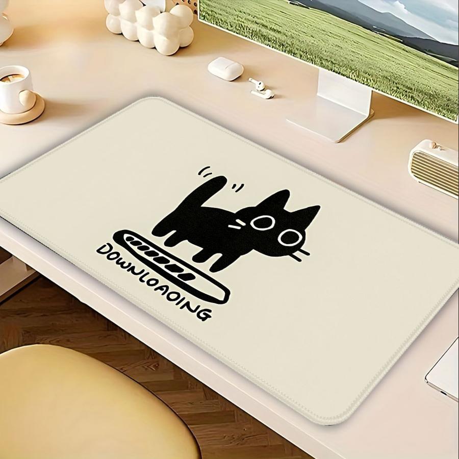 

резиновая Коврик для мыши Игровая консоль Pad офисный Pad Клавиатура Коврик для мыши Настольные аксессуары Компьютер Ноутбук Pad Черный Милый кот 220x180x2mm
