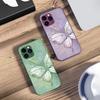Fluture Curcubeu Verde Pentru IPhone 16 Pro Max 15 Pro 14 13 12 Mini 11 XS Max XR 7 8 Plus SE 2022 Carcasă Telefon din Sticlă Călită