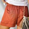 Plus Size Women's Casual Loose Shorts Pants with Elastic Waist Drawstring and Pockets