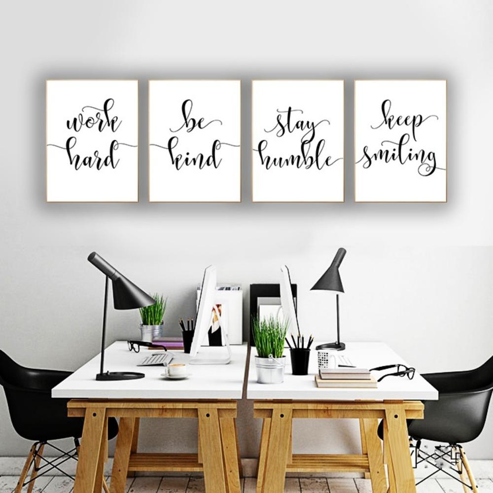 Inspirational quotes Poster Hand painted font canvas living room wall decorative painting art