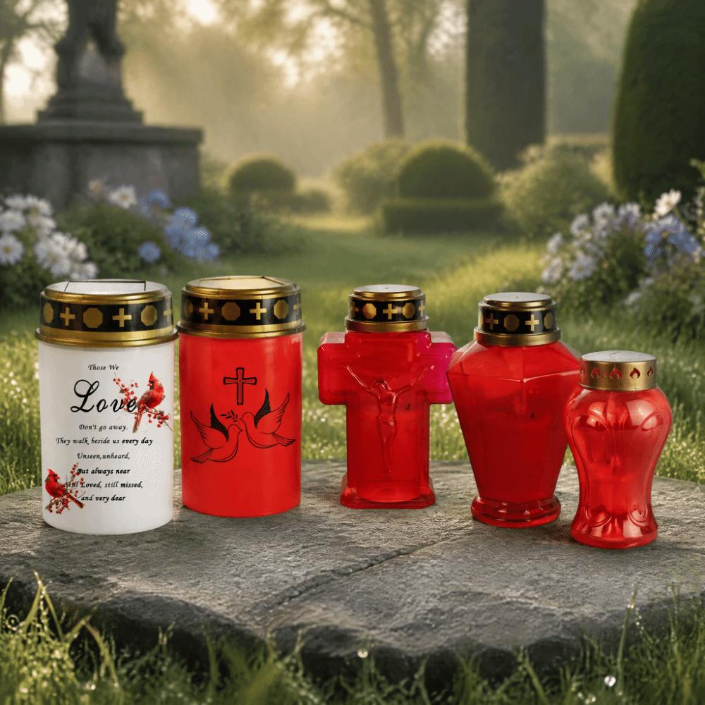 Flameless Memorial Grave Light AA Battery Powered DIY Assembly Kit Flameless Prayer Lamp Yard
