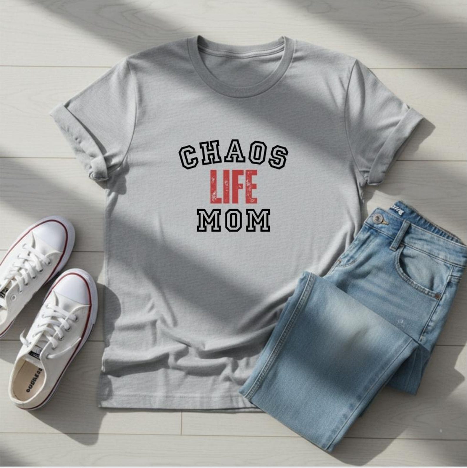 Chaos Life Mom Shirt, Funny Mom Life Tee, Tired Mom Shirt, Relatable Motherhood Tee, Busy Mom Gift, Cute Mom Humor Shirt 4XL