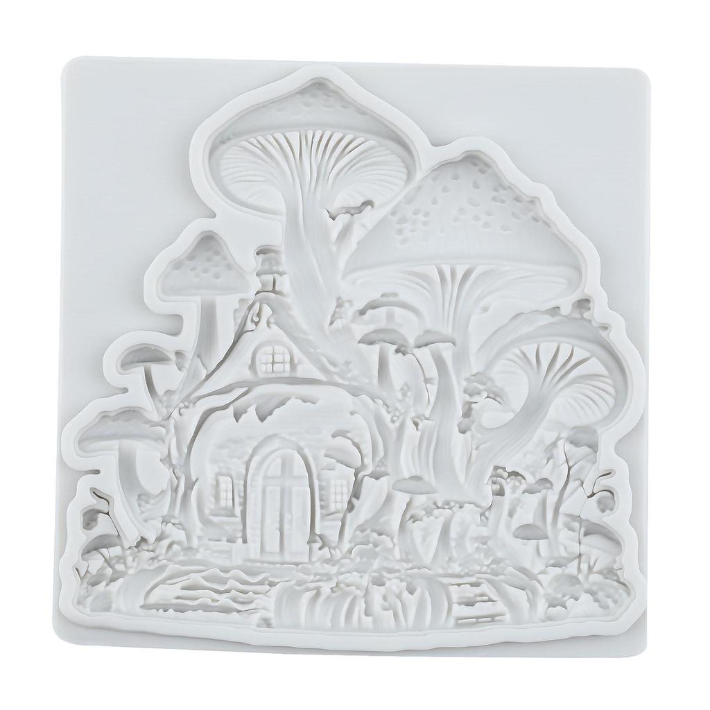 Mushroom House Silicone Molds Mushroom Fondant Mold Cake Decorating Tools Cupcake Topper Candy Chocolate Gumpaste Mold