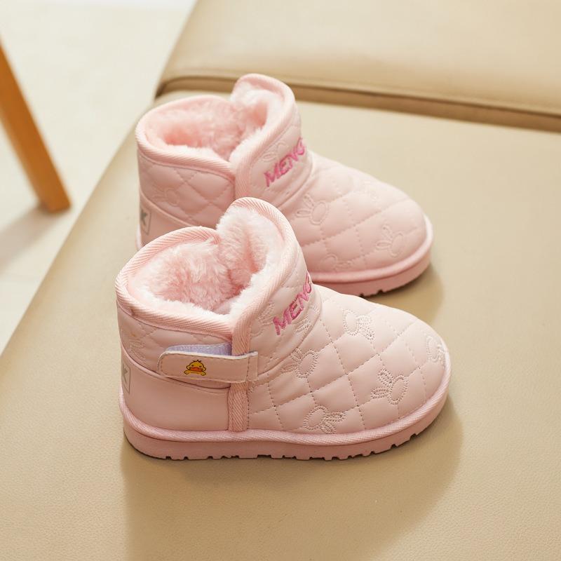 Children's Snow Boots Baby Cotton Velvet Soft Sole Soft Surface Thickened Boys and Girls Cotton Shoes Manufacturers Wholesale