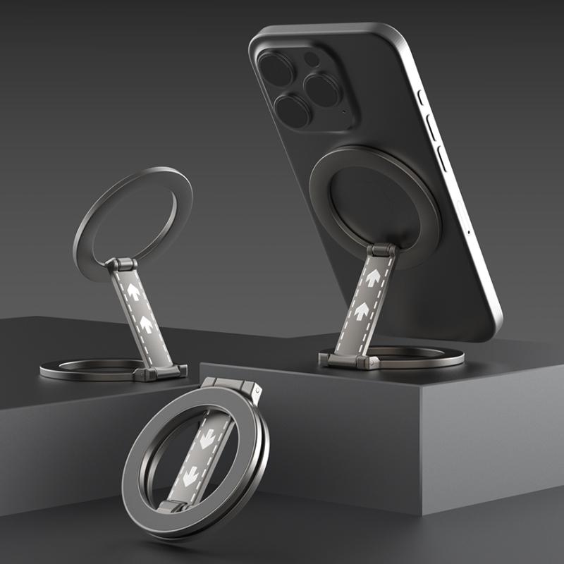 2025 Double Sided MagSafe Phone Stand Magnetic Phone Ring Holder Kickstand Magnet Grip for iPhone 15 16 Android Gym Car Holder
