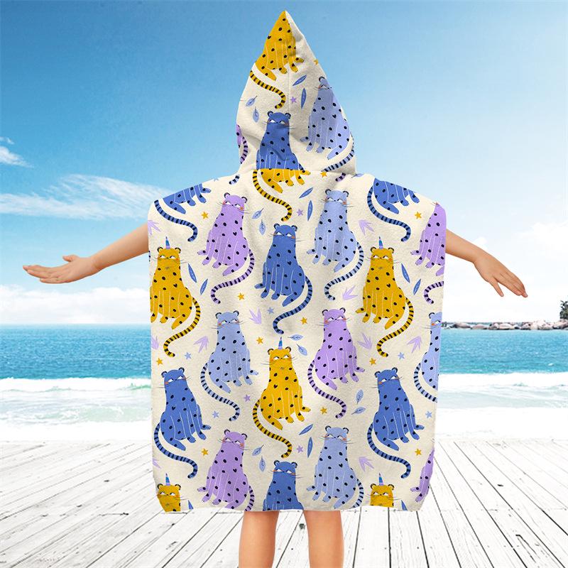 

Дитячий рушник для ванни з мікрофібри з капюшоном 2024 року - швидковисихаючий, абсорбуючий плавальний плащ та пляжний халат Children s Microfiber Bathrobe