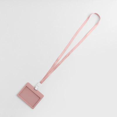 Flip Horizontal Employee ID Case + Name Tag Lanyard (Pink)