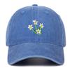 Korean 2025 Floral Embroidered Curved Brim Baseball Cap for Women - Sun Protection & Face Slimming Design