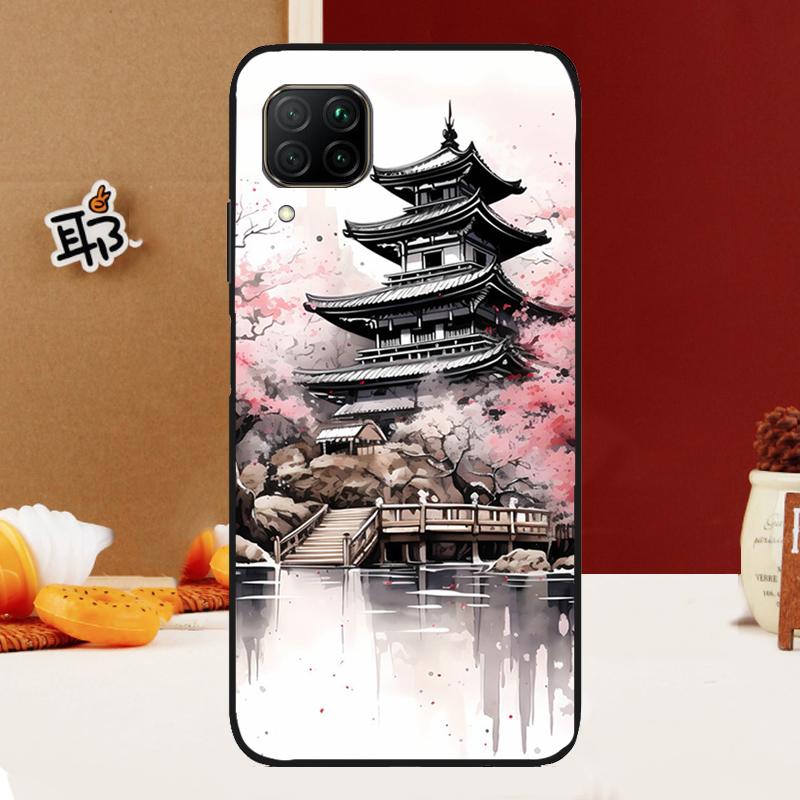 Japanese Art Temple Sakura For Huawei Nova Y70 Y91 Y90 Y60 Y61 Y72 Y73 3i 7i 8i 11i 12i 9 10 SE P20 P30 P40 Lite Case
