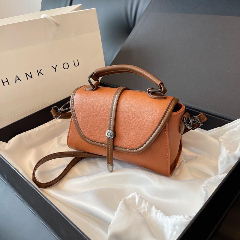 

Осень новая ретро мода контрастный цвет сумка-клатч портативная на плечо через плечо женская сумка коричневый