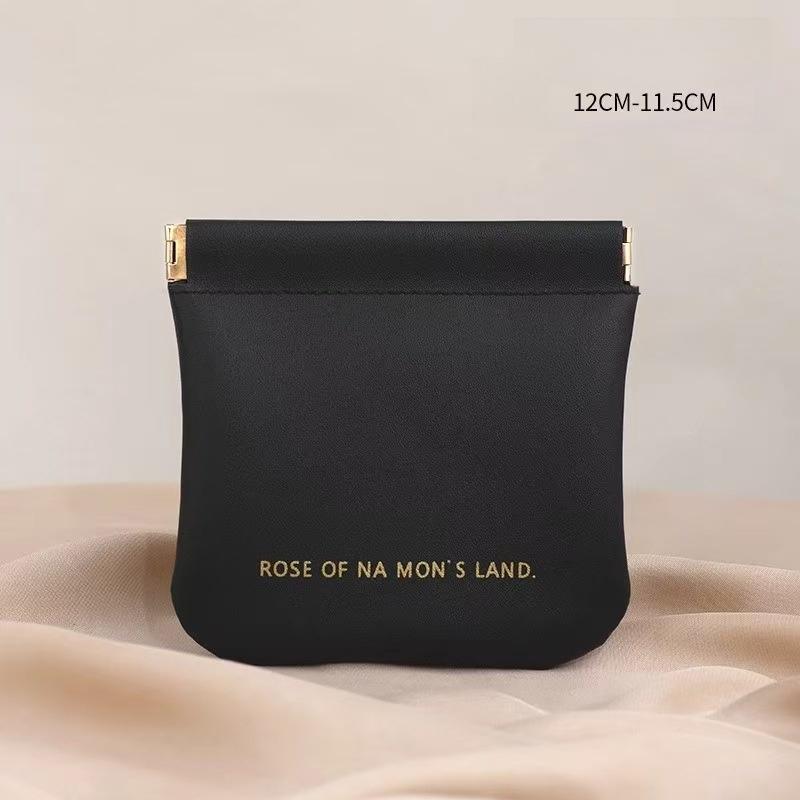 

Простой мини-косметичка из искусственной кожи для хранения помады, женская квадратная маленькая косметичка, портативные сумки-органайзеры для макияжа и ключей trumpet чёрный