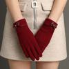 Velvet Warm Gloves Suede Mittens Full Finger Gloves Female Gloves Winter Gloves  Gloves