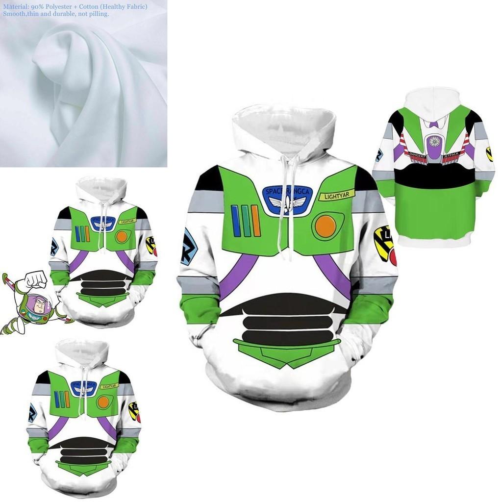 Mikina s kapucí Buzz Rakeťák z Příběhu hraček Cosplay Kostým Pulovr s živým 3D digitálním potiskem