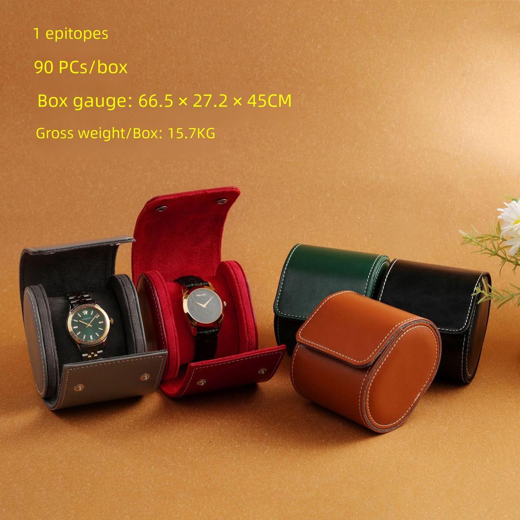 Green Submariner Leather Watch Box: Dustproof, Portable Protection for 1-3 Watches