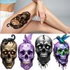 3pcs Temporary Tattoo Realistic Temporary Tattoos Skull With Flowers Skull With Butterfly Skull With Worm For Adults Women