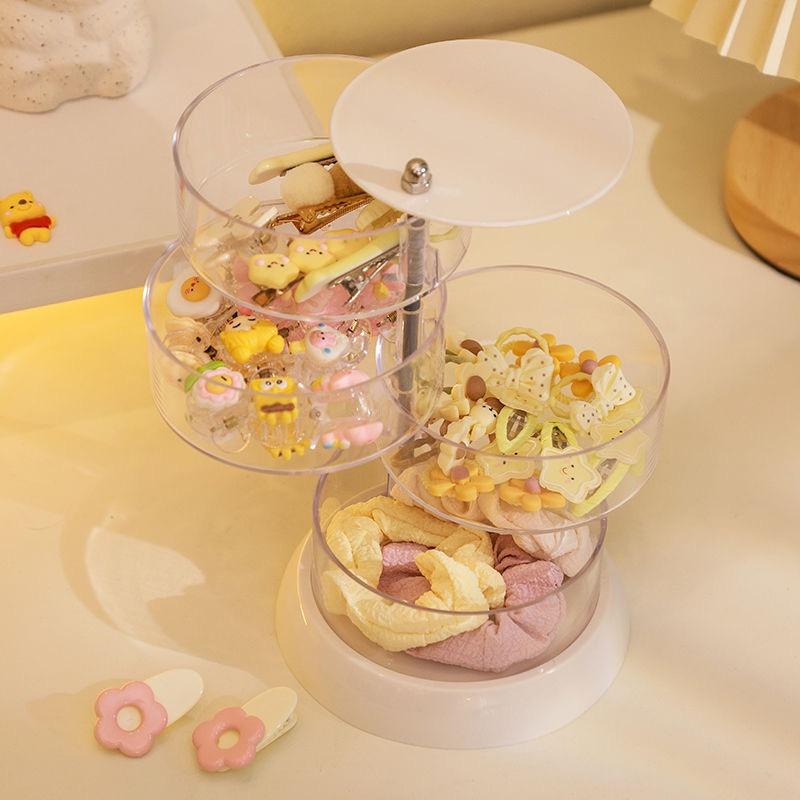 3/4/5-Layer Rotating Jewelry Organizer - Plastic Multi-Tier Storage Box, Transparent Hair Ring Display For Dressing Table