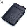 100% Genuine Leather and Cowhide Men's Short Multi-functional Card Holder with Anti-theft Brush Lining, Casual Business Pocket Wallet