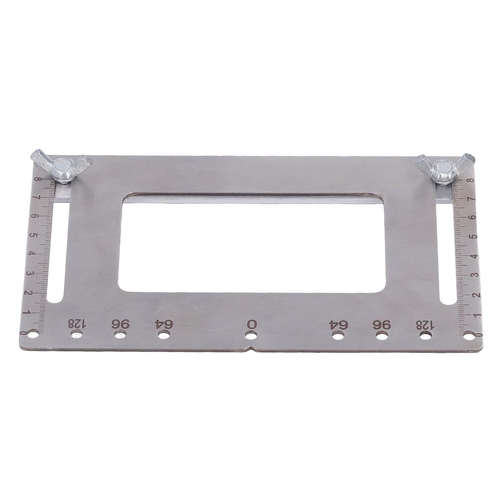 Cabinet Hardware Jig Stainless Steel Furniture Handle Punch Locator with Adjustable Screw Silver