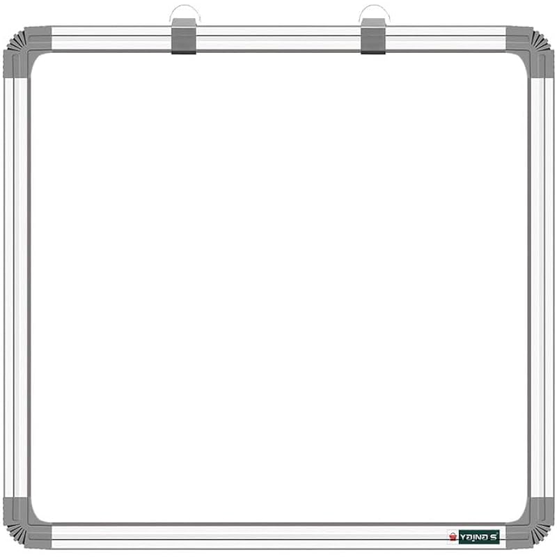 Yajnas 1X1 Feet Non-Magnetic White Board For Kids, Home & Kitchen With Heavy-Duty Aluminium Frame, Scratch-Proof & Corro