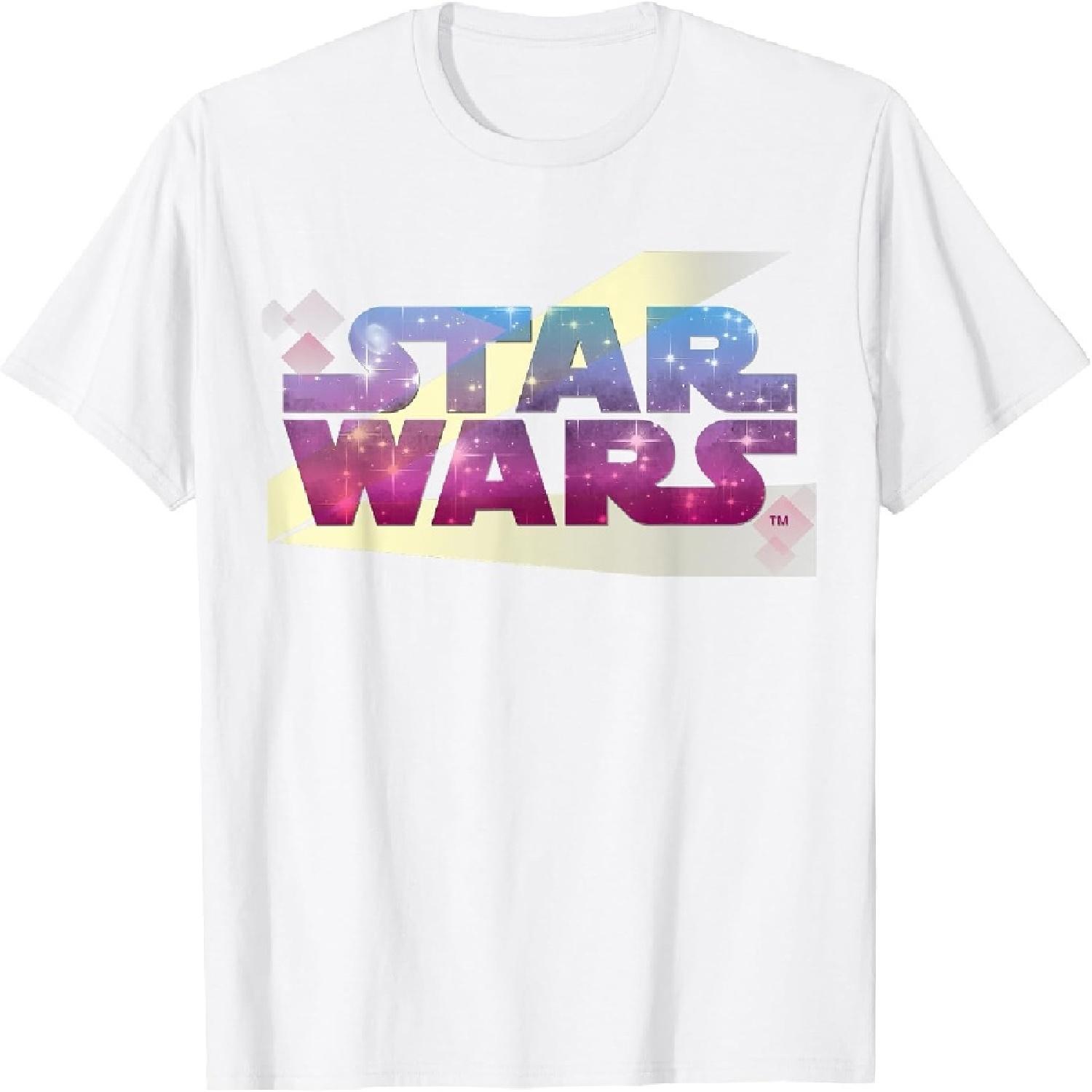 Футболка Star Wars Логотип Ретро 80-е Мерцающие Звезды S