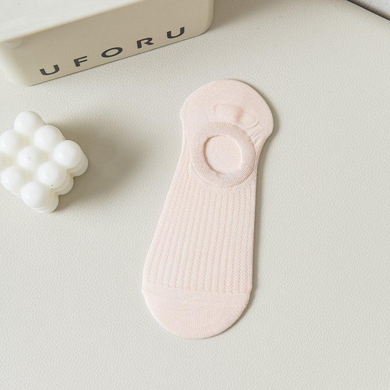 

Женские летние тонкие новые сетчатые дышащие невидимые носки с нескользящей пяткой 1 pair телесный