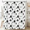 Moon Phase Shower Curtain Black White Patterned Bath Decor for Home Bathroom Decoration