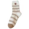 Australian Velvet Socks Medium Tube Socks Season Warm Velvet Thickened Embroidery Cute Cartoon Striped Home Sleep Socks