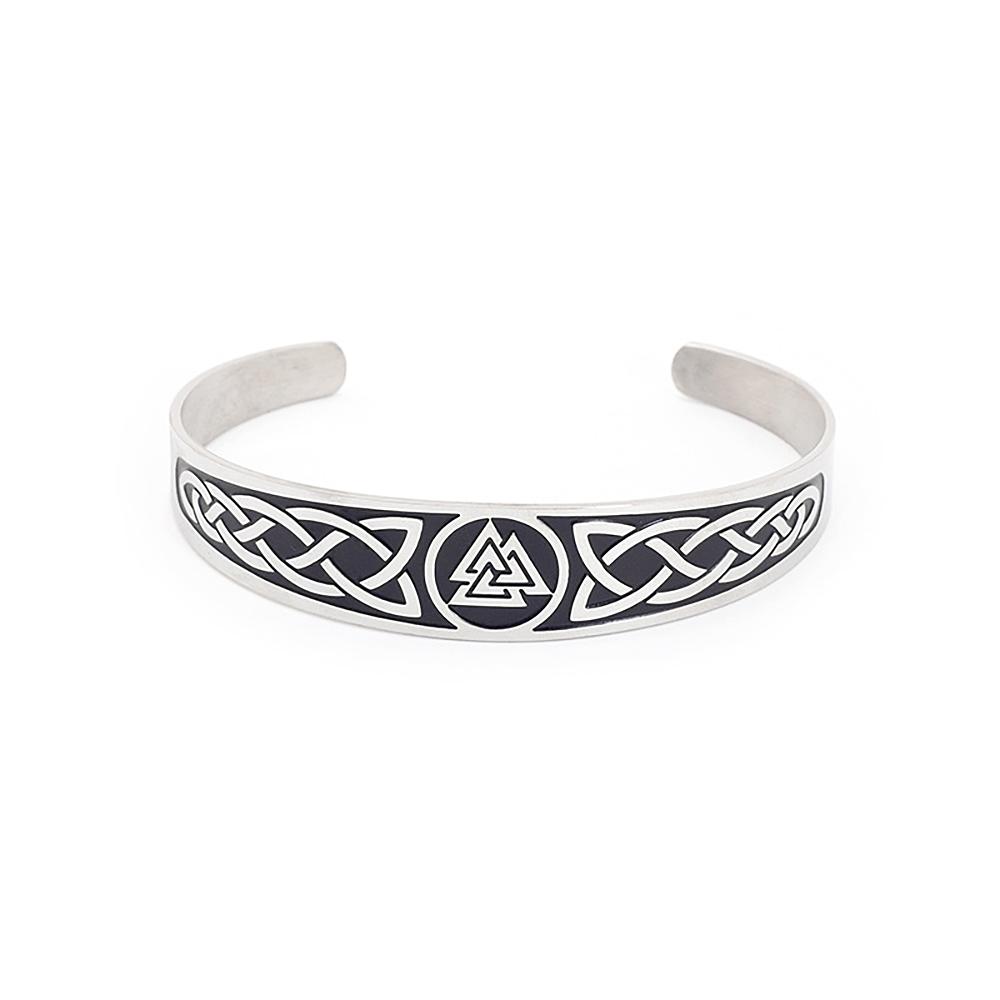 Creative Vikings Valknut Bracelets For Men Women 316L Stainless Steel Nordic Celtics Knot Open Bangle Jewelry