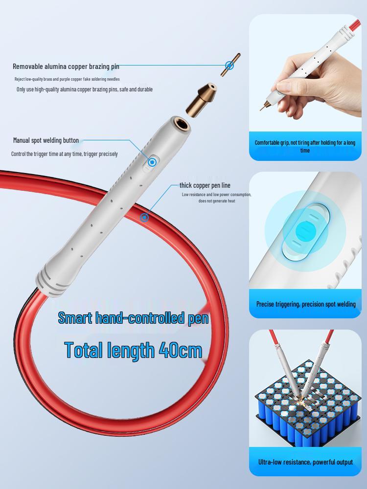 Aoweiz Handheld Portable Spot Welder for 18650 Battery Nickel Sheet, Stainless Steel, Small Farad Capacitor, Pulse Touch.
