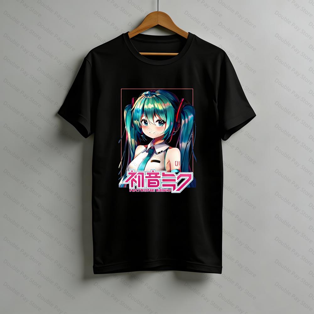 Kawaii Miku TShirt Cute Vocaloid Anime Graphic Tee Casual Short Sleeve Tops for Teen Girls Women Unisexs Shirts Women tshirts