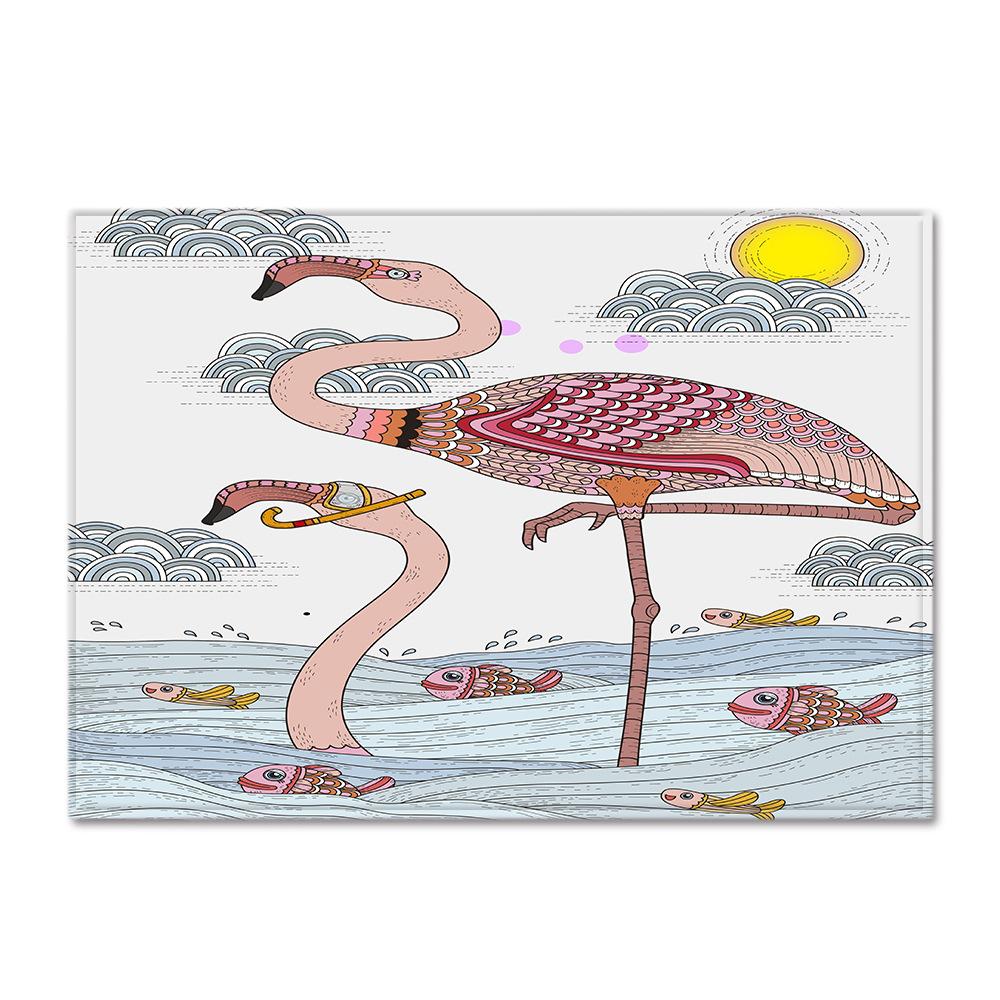 Fresh American Flamingo Printed Carpet Nordic Floor Mat
