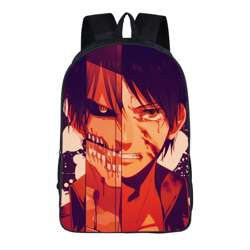 Stylish Anime Attack On Titan Zipper Backpack With Large Capacity For Students And Fans