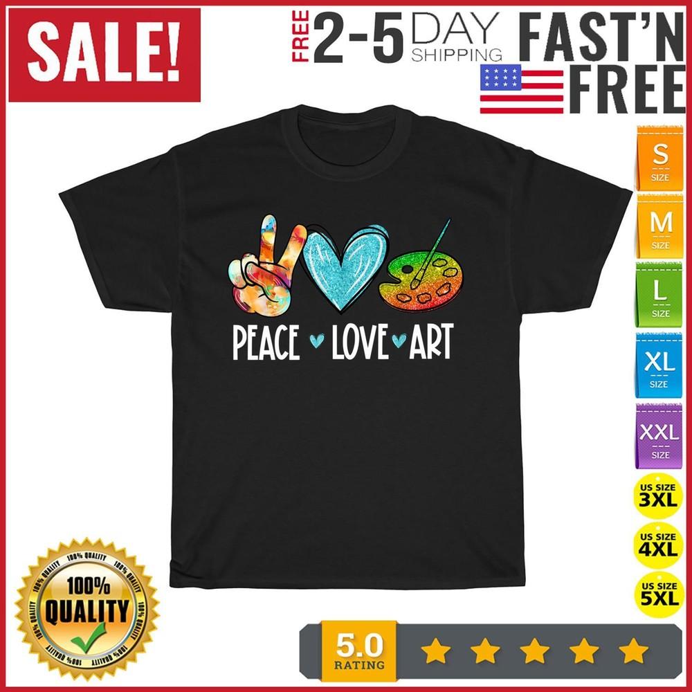 Tie Dye Peace Love Art Painting Palette Art Teacher Vintage T Shirt Men Women