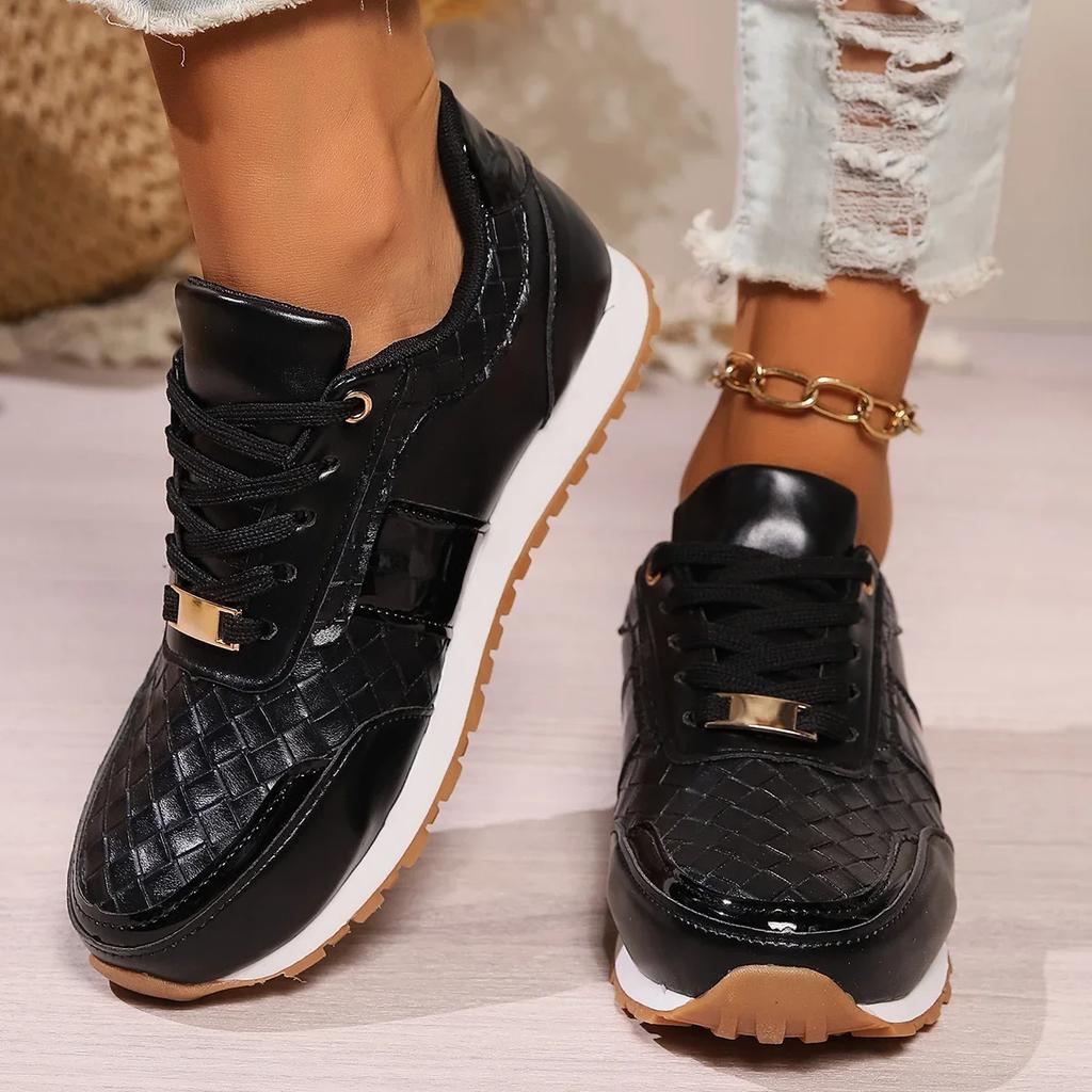 Fashion Women's Sneakers Outdoor Lace Up Breathable Platform Shoes for Women Outdoor Women's Casual Flat Walking Shoes Tenis Feminino