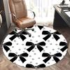 Black Bowknot Office Carpet Chair Mats, Home Decor, Sofa Rug, Office Carpet Gift for Bedroom, Living Room, Various Rooms1118081a