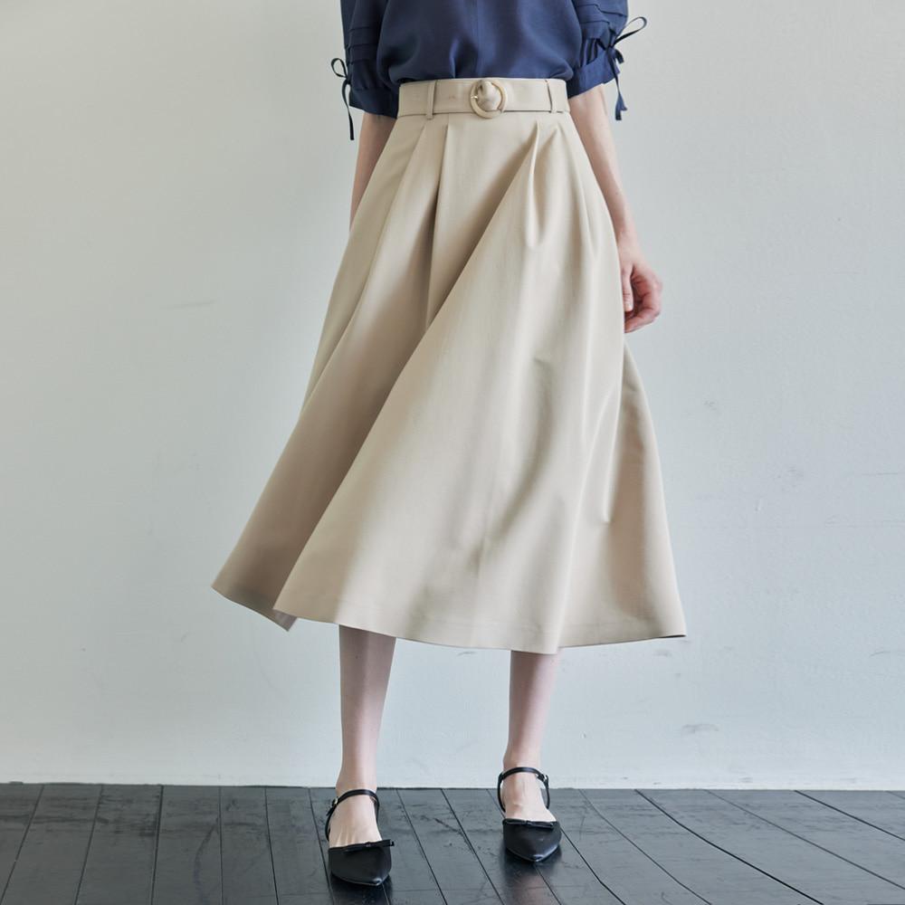 Hiikeu Belted Pocket Skirt_Beige