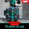 12-Line Green Laser Level with Infrared, Outdoor Strobe, Wall & Floor Mount, Automatic Leveling, Water-Resistant