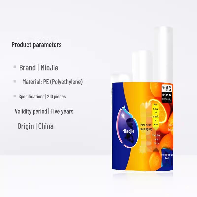Miaojie Economical PE Fresh-Keeping Bag Combo Pack: Large, Medium & Small Disposable Food Storage Bags.