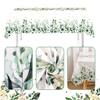 183x137cm Eucalyptus Leaves Disposable Tablecloth Sage Green Plastic Table Cover for Summer Spring Birthday Party Table Decor
