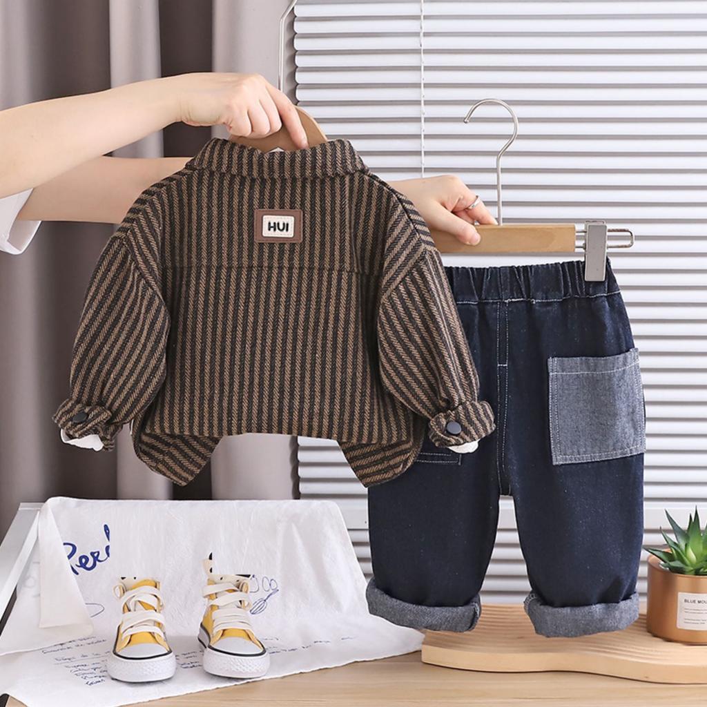 Kids Casual Long-Sleeve Set, Comfortable Daily Wear Outfits