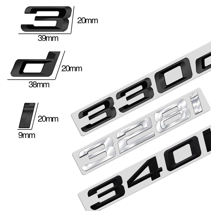 ABS Emblem Glossy Black Car Sticker Badge Decal Body Trunk Decor for BMW 318d 320d 330d 335d 320i 328i 330i 335i 340i 340d 330d XM2