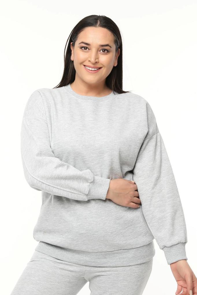 Damen Stil Übergröße Sweatshirt Plus Size Basic Bezauberndes Grün Sweatshirt