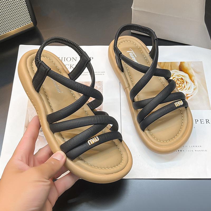 Flat Sandals Women's 2025 New Summer Wear Fairy Style with Skirt Casual Sports Beach Roman Sandals