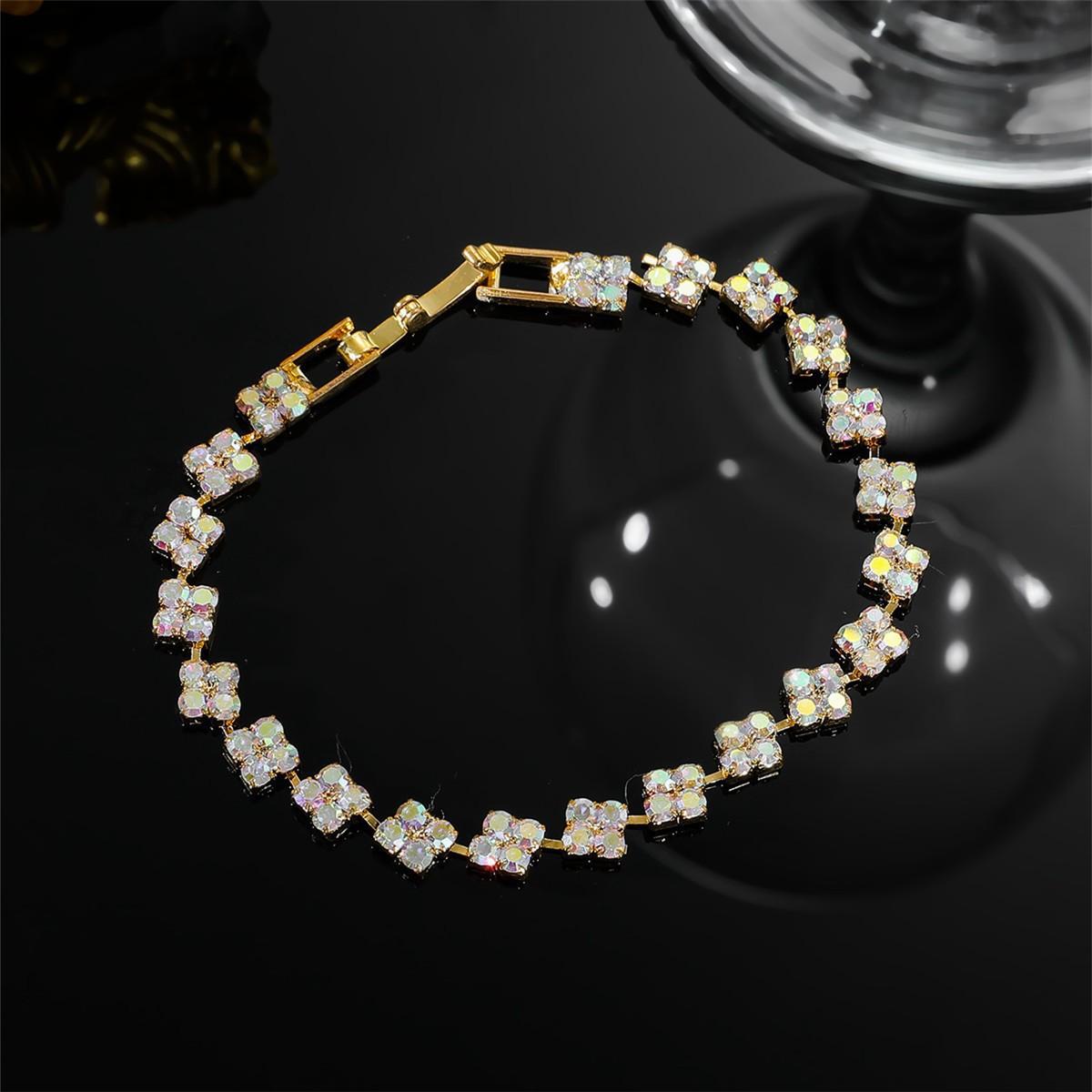 Premium Super Flash Full Diamond Bracelet Women S Light Luxury Geometric Small Square Bracelet Hand Jewelry