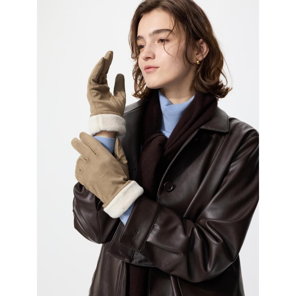 Uniqlo Heattech Lined Suede Touch Gloves