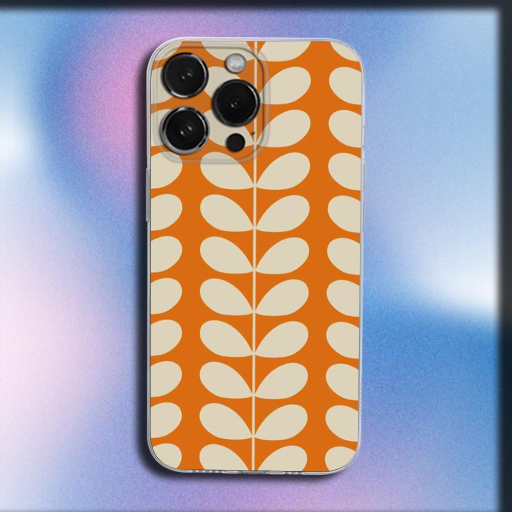 Multi Stem Orla Kiely Folio Phone Case For iPhone 16,15,14,13,12,11 Plus,Pro,Max,XR,XS,X,Plus,SE,Mini Transparent Soft Cover