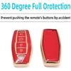 Key Fob Cover Compatible with Mitsubishi Outlander 2025 2024 2023 2022 Case Protector TPU with Little Lanyard 4 Buttons Gold Red