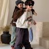 Kinder-Kapuzenpullover mit Fleece-Futter: Winter Verdickter Unisex Baby Pullover mit Rundhalsausschnitt und Print Design