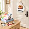 Seasonal Welcome Door Sign Set, Front Door Decors with 13 Changeable Theme Inserts, Round Hanger for New Year, Easter, Thanksgiving, and Christmas